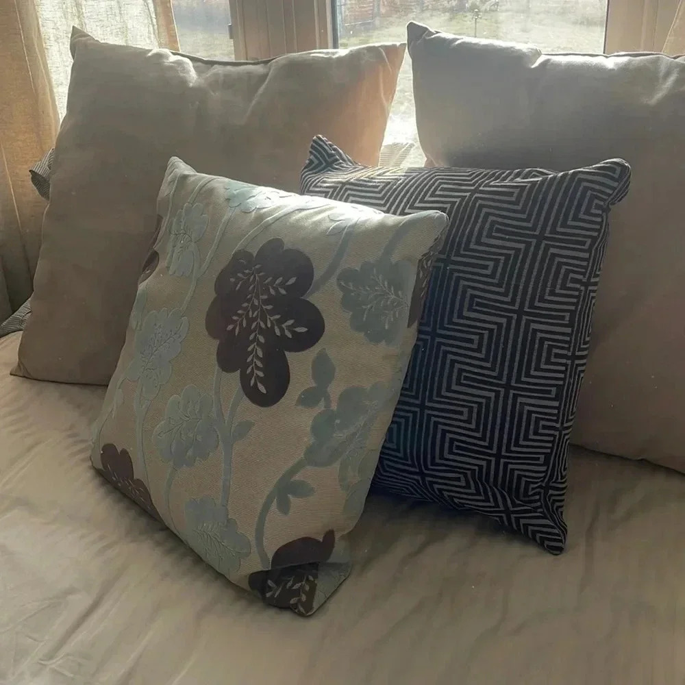 Brown & Teal Throw Pillows